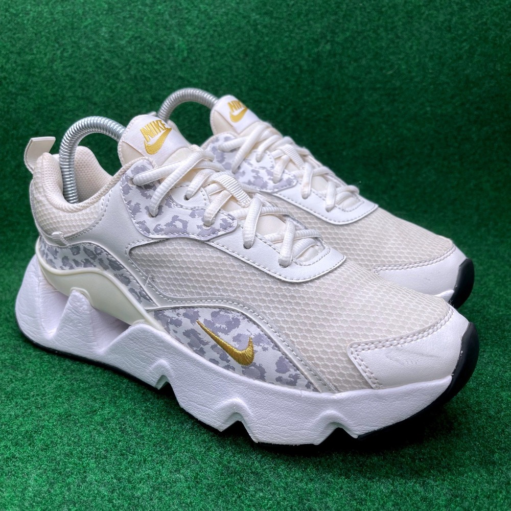 Nike Women’s White and Gold Chunky Sneakers